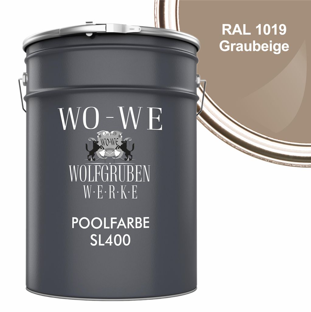 Schwimmbadfarbe Poolfarbe Schwimmbeckenfarbe SL400 Graubeige - 5L