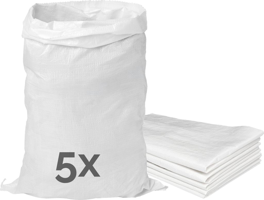 Garronda Polypropylensack 80 x 50 cm - 5 Stück Gewebesäcke aus PP für Sand & Lagerung, reißfest, 50 kg belastbar – vielseitig einsetzbar: San...