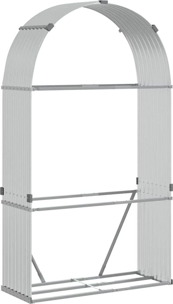 vidaXL Přístřešek na palivové dřevo stříbrný 120x45x210 cm Obrázek produktu 