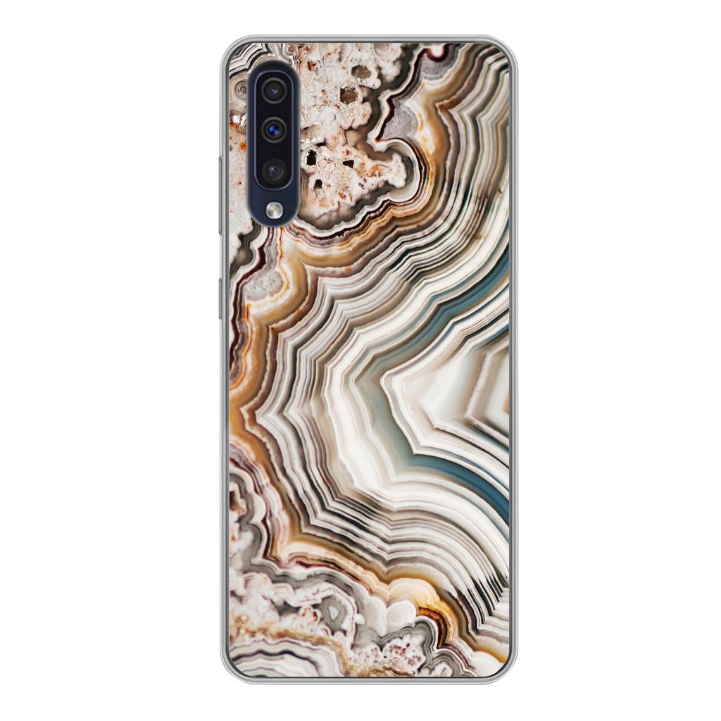 MuchoWow Handyhülle Schutzhülle Hülle für Samsung Galaxy A50 Naturstein - Nahaufnahme - Muster Silikon Softcase Handy Hülle - Mobiltelefonh...