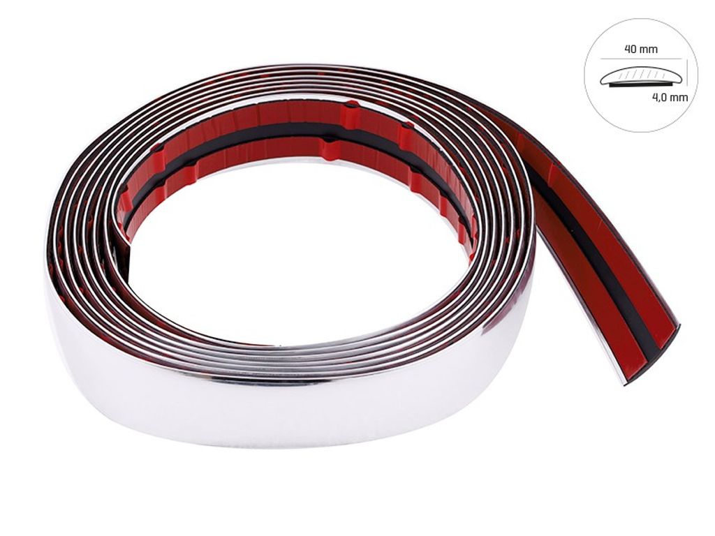 Nastro decorativo, cromo, 40 mm x 5 m (58993) Immagine del prodotto 