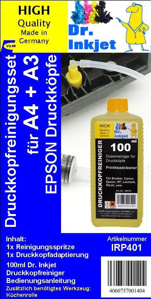 Druckkopfreinigungskit für Epson Kleinformatdrucker A4 & A3 Produktbild 