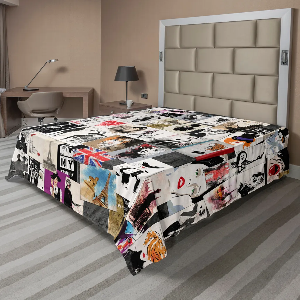 Lenzuolo Sopra ABAKUHAUS 275x260 cm | Microfibra Astratta Bianco Nero