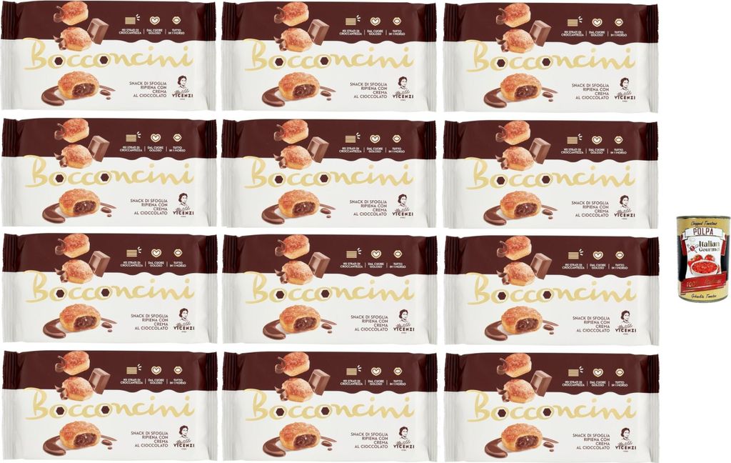 Matilde Vicenzi millefoglie Bocconcini al cioccolato, Blätterteigbacken, knusprige und zarte, süße Snack aus raffiniertem Gebäck, gefüllt mit ...