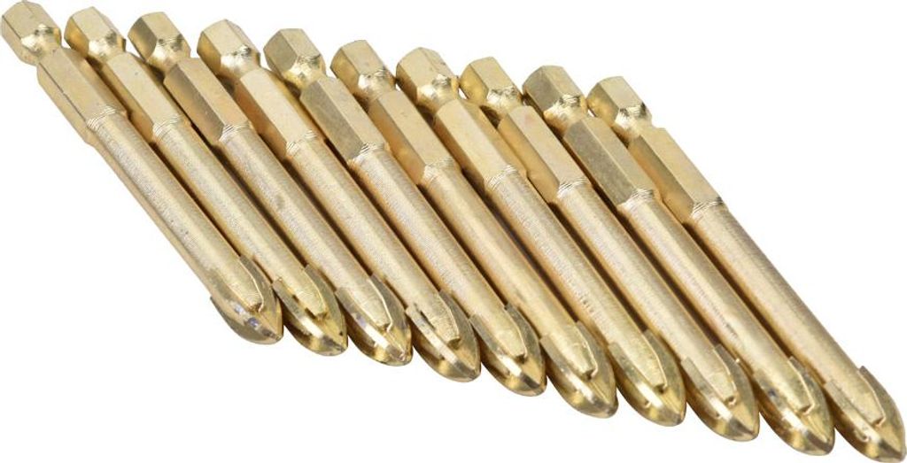 Dreieckige Spiralbohrer mit Hartmetall-Sechskantschaft für Keramikfliesen (8 mm, 10 Stück)