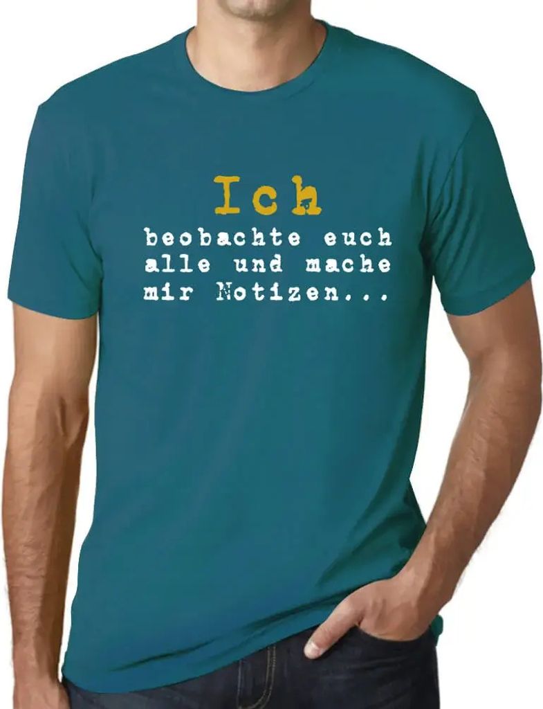 Herren Grafik T-Shirt Ich Beobachte Euch Alle Und Mache Mir Notizen Öko-Verantwortlich Vintage Jahrgang Kurzarm Lustige Druck Geburtstag Geschenk ...