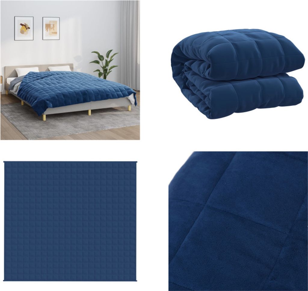 vidaXL Gewichtsdecke Blau 200x230 cm 9 kg Stoff - Gewichtsdecke - Gewichtsdecken - Beschwerte Decke - Decke