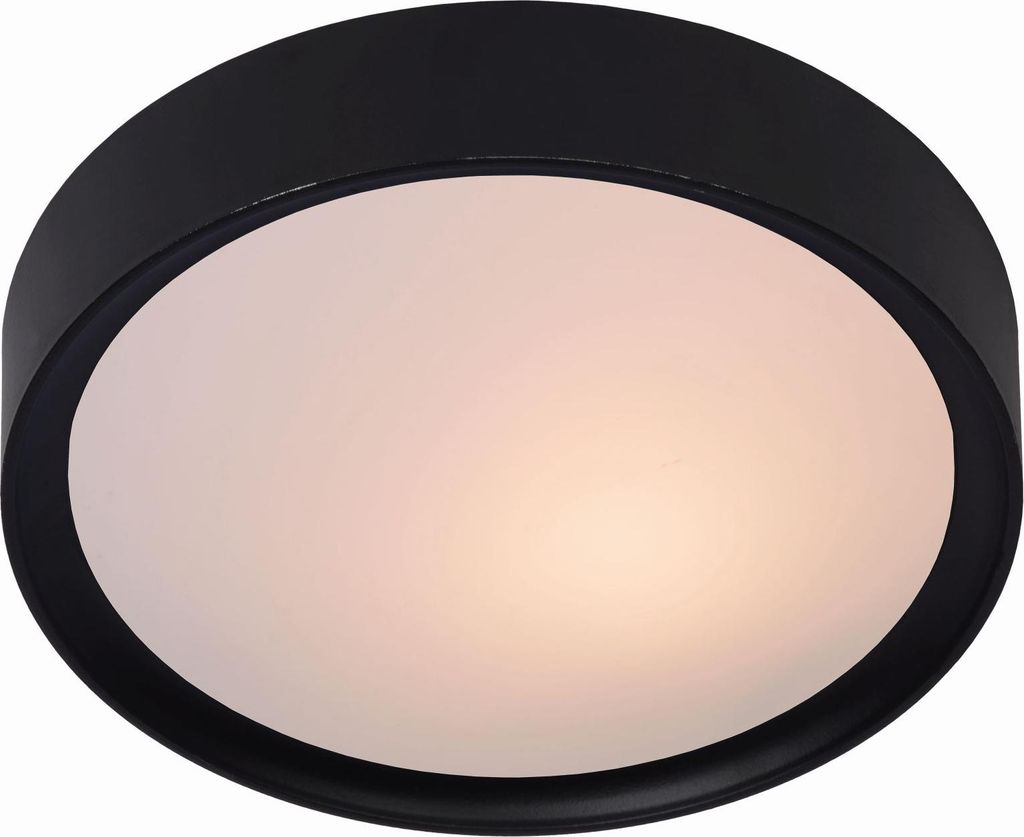 Deckenlampe rund D: 33 cm Schwarz E27 2-flammig Modern