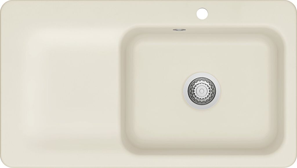 KeraDomo Spüle JUNA 90 in JASMIN - Becken rechts mit Produktbild 
