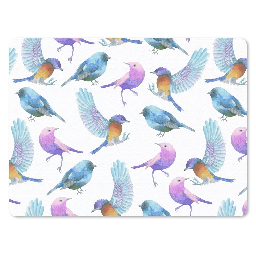 MuchoWow Mauspad Mousepad Design - Mädchen - Kinder - Vögel 40x30 cm - Mousepads - Maus Mat - Pad - Mausunterlage - Anti Rutsch