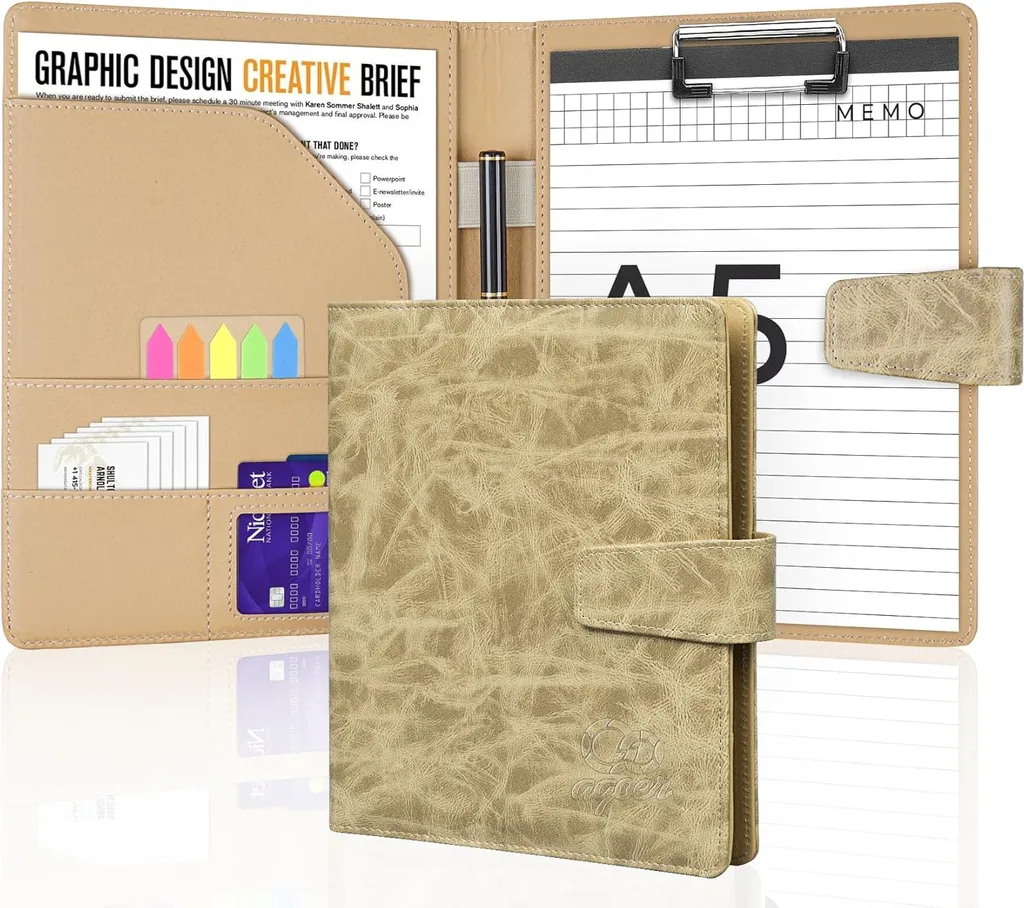 Schreibmap A5 Leren Konferenzmap avec Magneetsluiting et Bloc-notes