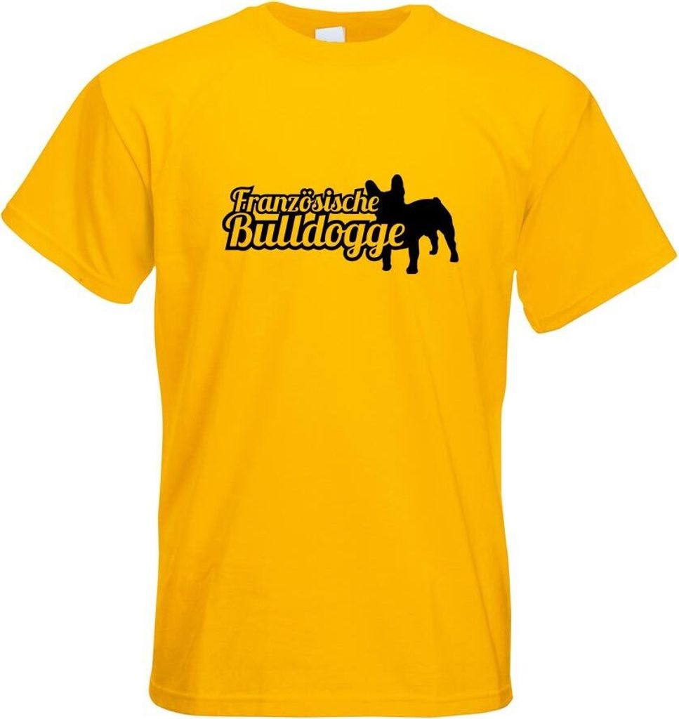 Kiwistar - T-Shirt - gelb - Französische Bulldogge Motiv Bedruckt Funshirt Design Print - mit Motiv Bedruckt - Funshirt Design - Sport - Freizeit ...