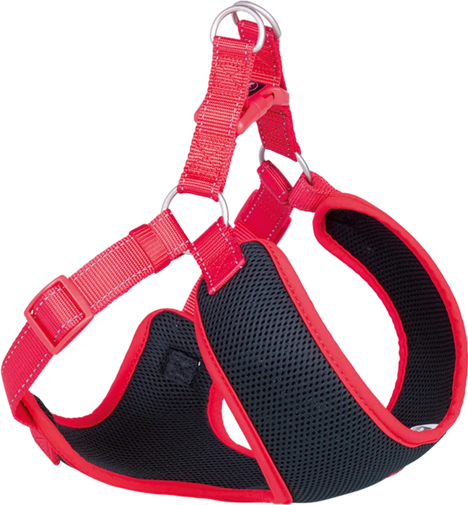 Harnais Nobby rouge réglable 69-83 cm avec bandes réfléchissantes Black
