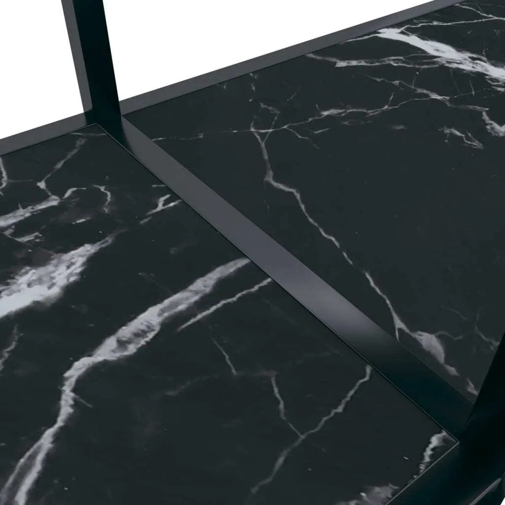 Consolle Moderna Nera 200cm Vetro Temperato e Acciaio | Arredo Lusso - 6