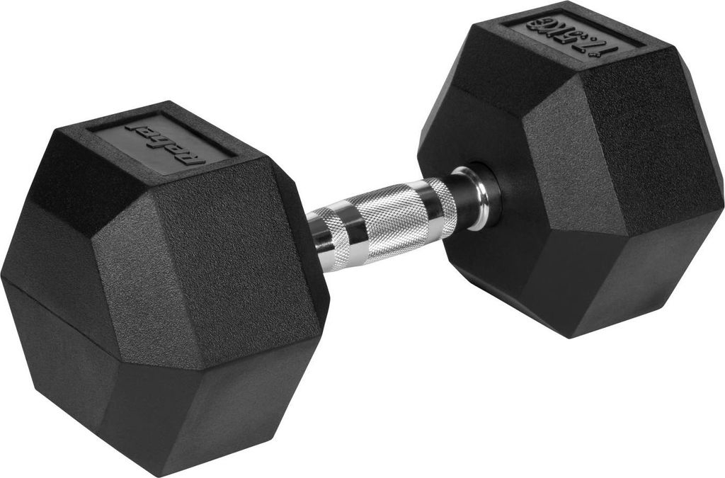 Gusseisen Gummihantel Kurzhantel HEX 17,5kg Rebel sechseckig