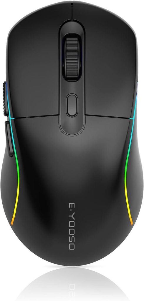 Gaming Maus 10000 DPI,Tri-Mode 2,4 GHz/Bluetooth/USB-C, RGB-Beleuchtung, 6 programmierbare Tasten, wiederaufladbar – Kompatibel mit PC, Mac, PS, ...