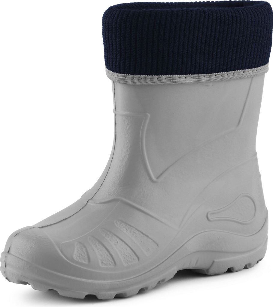 Ladeheid Kinder Mädchen Jungen Federleichte Eva Thermo Gummistiefel Gefüttert KL058 (Grau, 24)