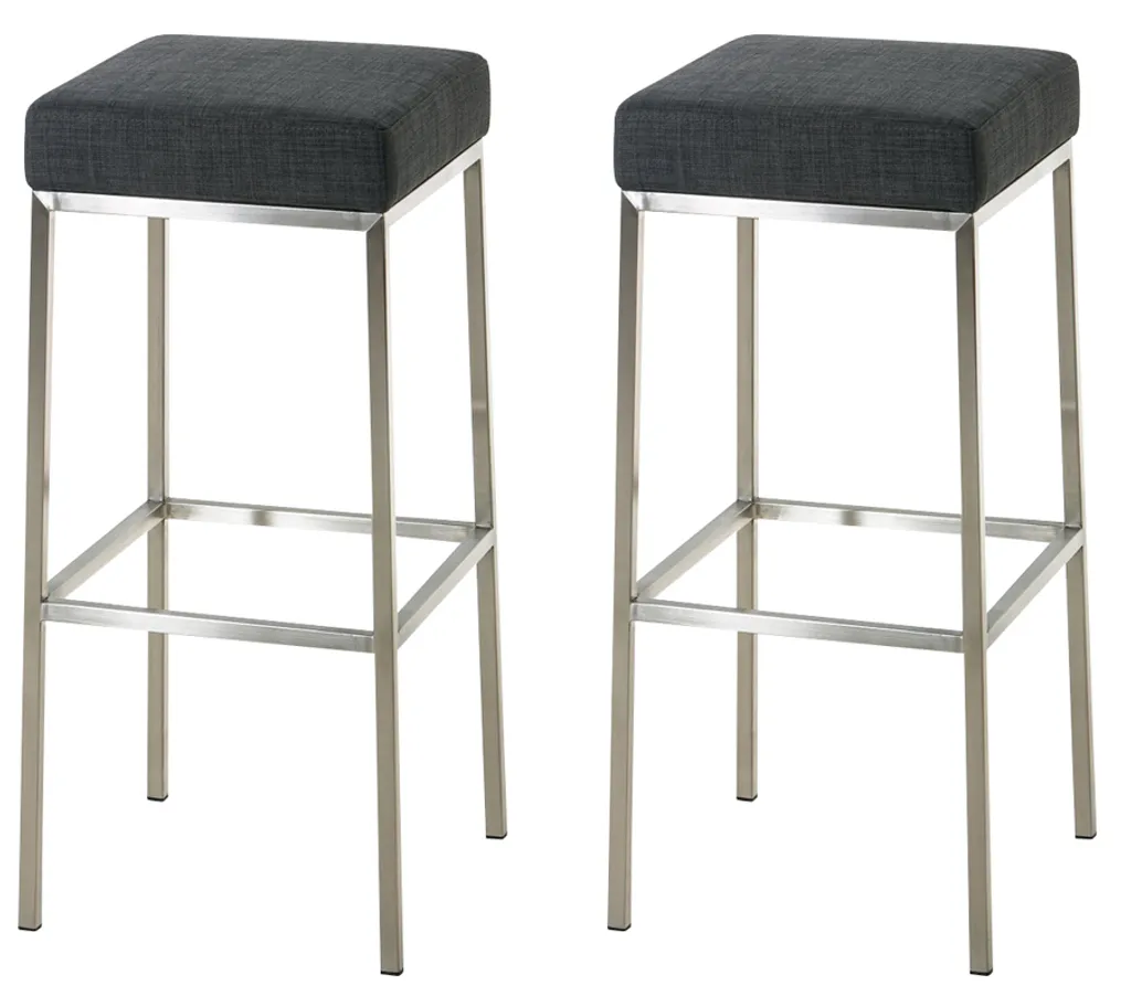 Tabouret de Bar Stable Inox et Tissu Gris : Dites Adieu au Mal de Dos
