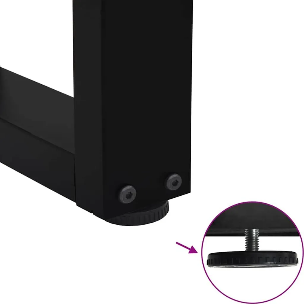 Set 2 Gambe per Coffee Table Nero Acciaio 60cm - Design a V - 9