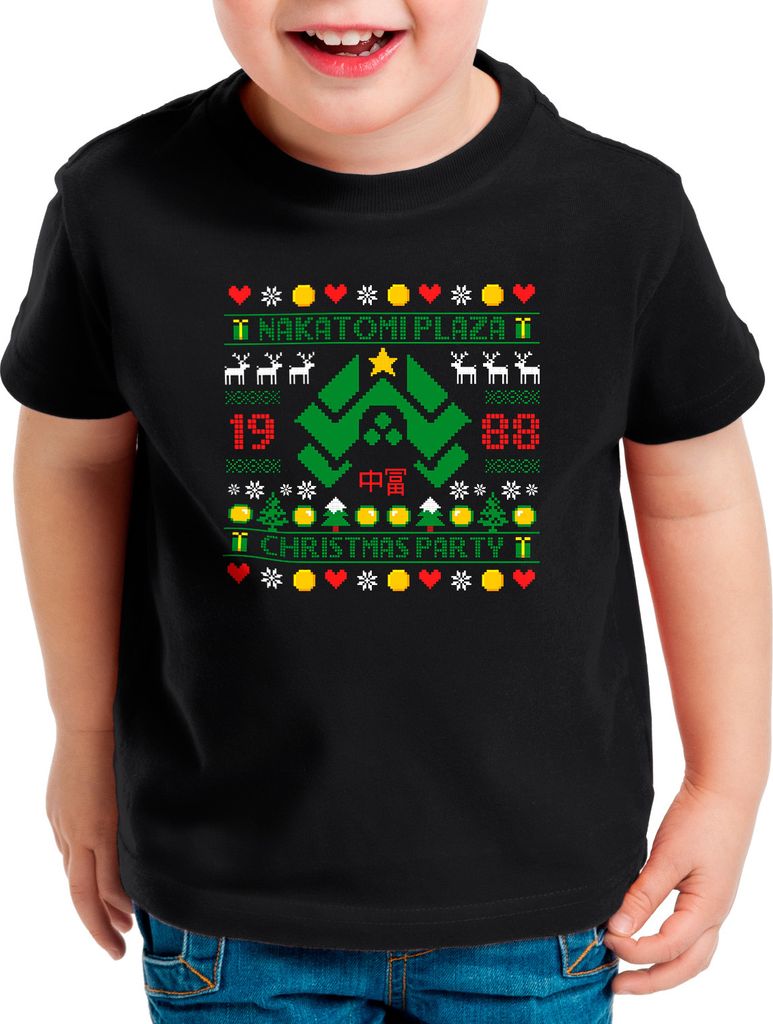 BaumwolleCloud Nakatomi Xmas Party Kinder T-Shirt xmas weihnachten weihnachtspullover ugly sweater
