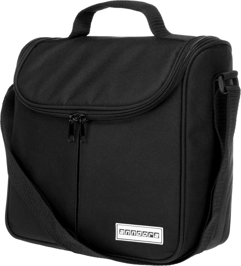 Kleine anndora Mini Kühltasche Schwarz- Vespertasche -Tragegurt - - schwarz