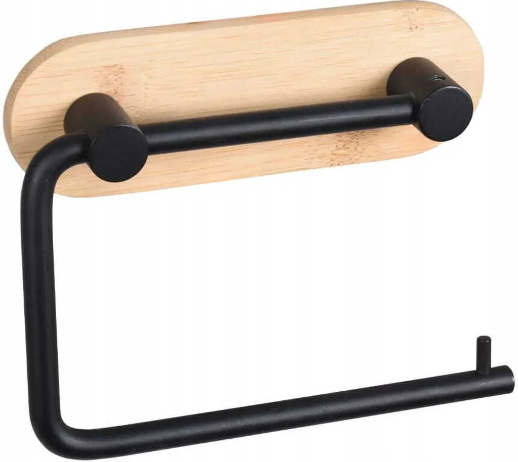 Portarotolo Nero Opaco 15x16x3 cm - Acciaio Inox Design Moderno
