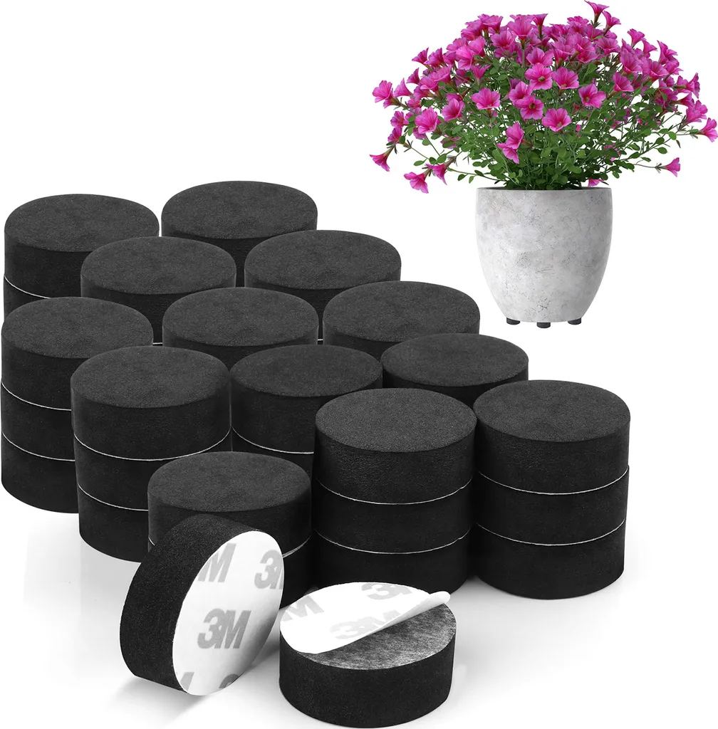 Supports invisibles pour pots de fleurs - Patins antidérapants lot de 40