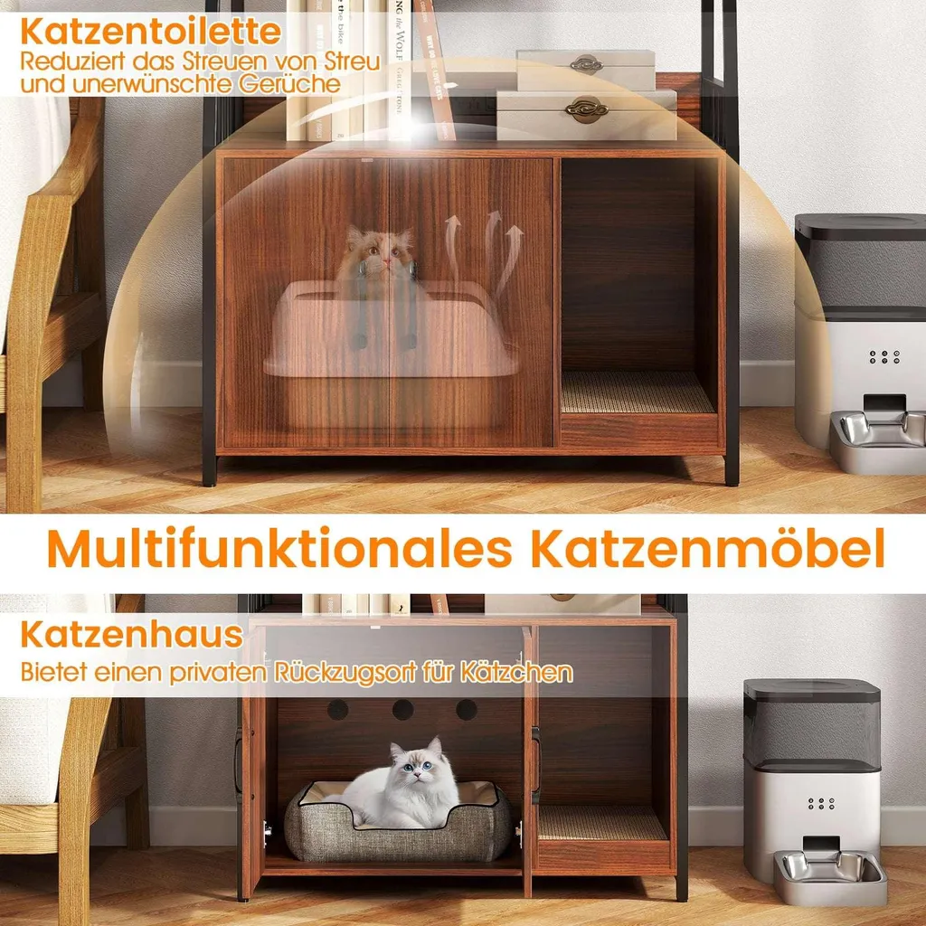 Meuble chat gain de place : protège canapé, cache câbles et rangement USB - 4