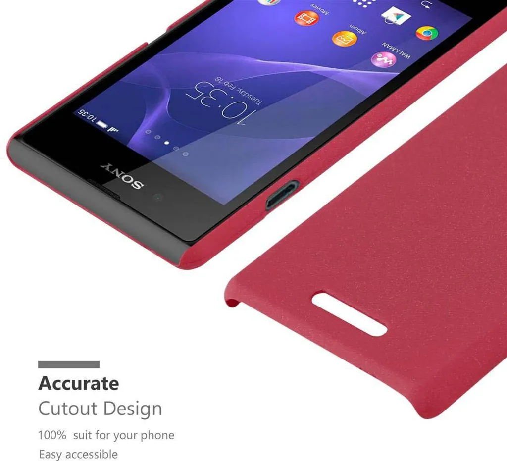 CADORABO Cover In Design Flip Con Chiusura Magnetica Custodia Per Cellulare Per Xperia E3 Rosso Mela 77212227
