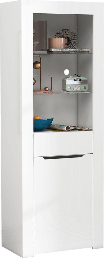 Vitrine mit LEDLichtern Bücherschrank Aktenschrank Standvitrine Aufbewahrungsschrank mit Regalen Vitrinenschrank Küchenschrank Bücherschrank fü...