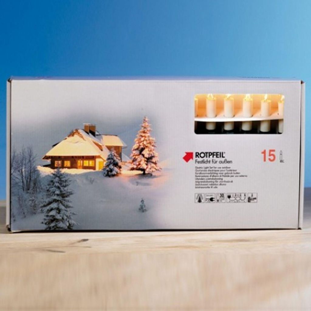 Chaîne d'arbre de Noël,claire/ivoire, E10/3W,avec fiche Image du produit 