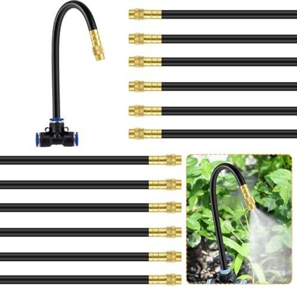 Bewässerungssprühdüse, 12 8 teiligmm Bewässerungsstecker, Nebeldüsenringverstellung 20.5 cm, Sprühnebel Terrasse für Bewässerung, Gewächsh...