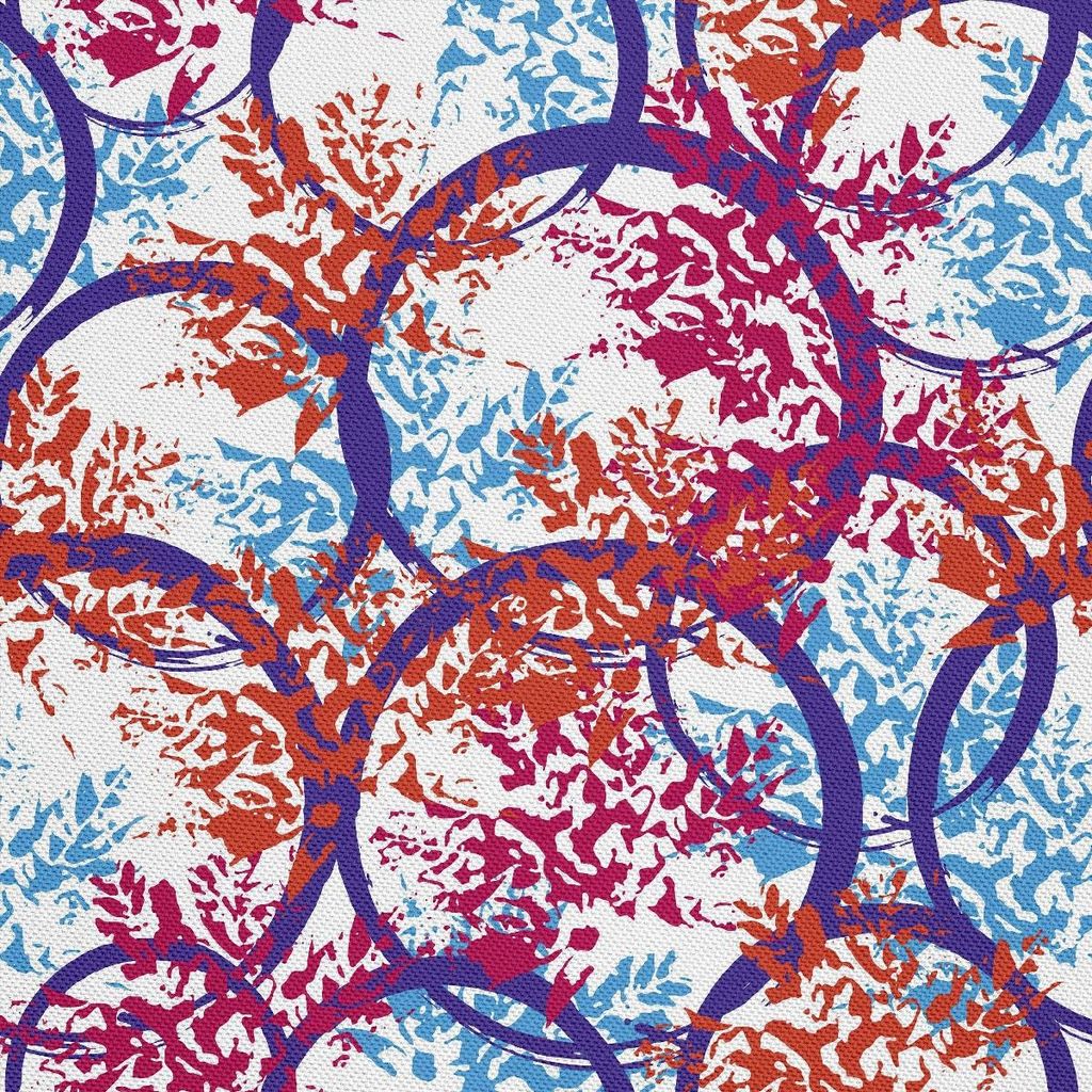 OUTDOOR DEKOSTOFFE OXFORD - Motiv blaue Kreise I DX380