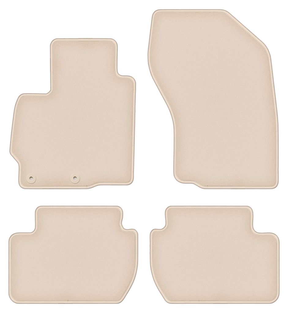 DURBAN Beige Velours-Fußmatten-Set für Mitsubishi Outlander II Crossover (2006-2013)