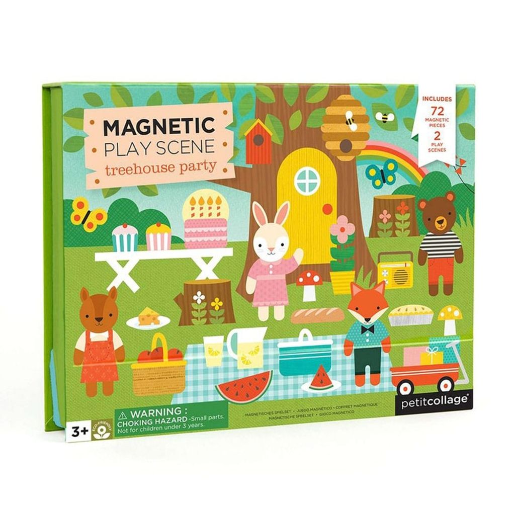 Petit Collage magnetisches Spielzeug Baumhausparty - Magnetspiel für Kinder
