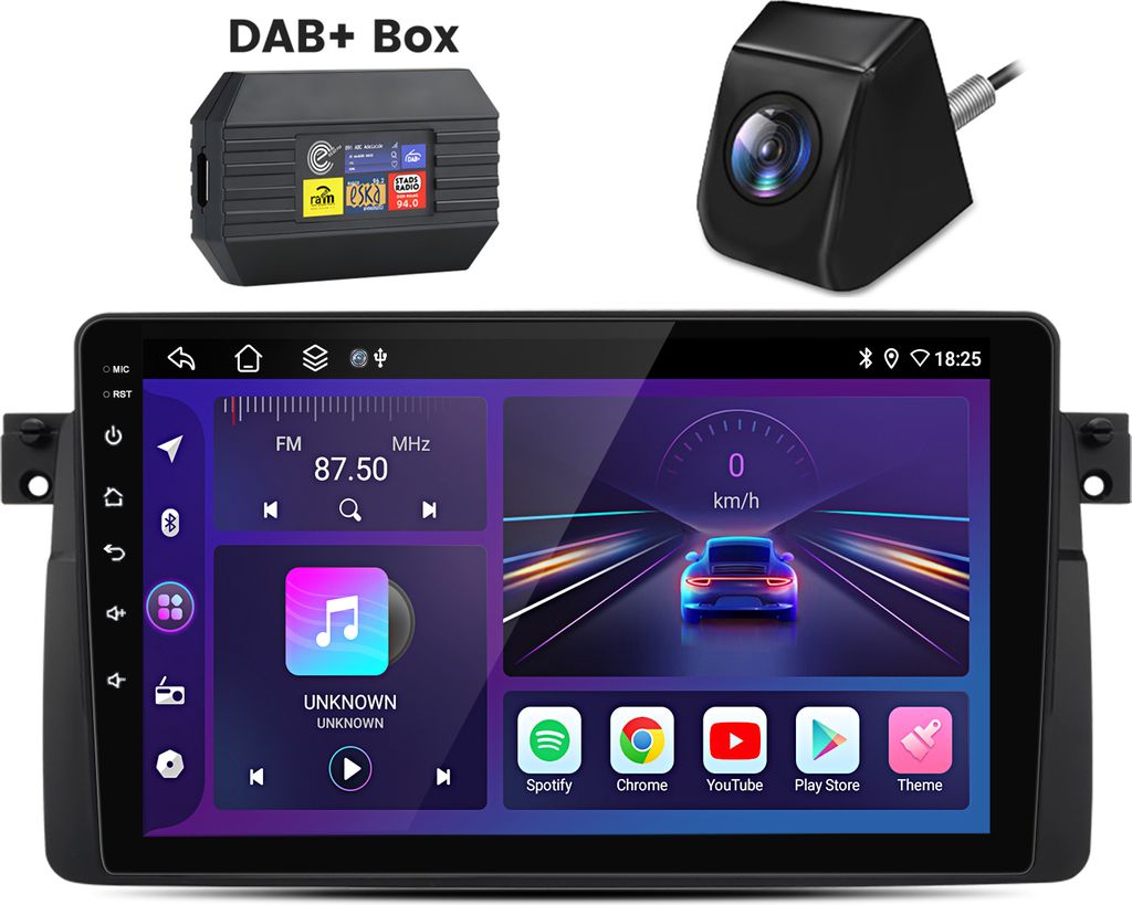 Android13 1+32G carplay DAB+ radio 4Kern Für BMW 3er E46 1998-2006 GPS 9''Navi BT Kamera SWC WIFI 2DIN