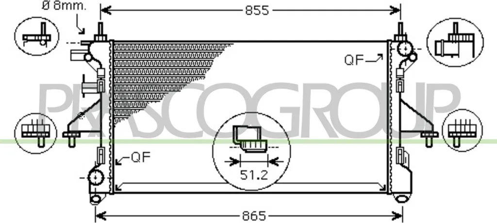 Radiateur moteur pour remplacer la pièce défectueuse Boxer Ducato