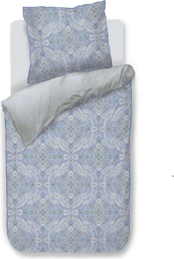 Pip Studio Perkal-Bettwäsche-Garnitur Moon Flower Farbe Hellblau Größe 135x200+80x80