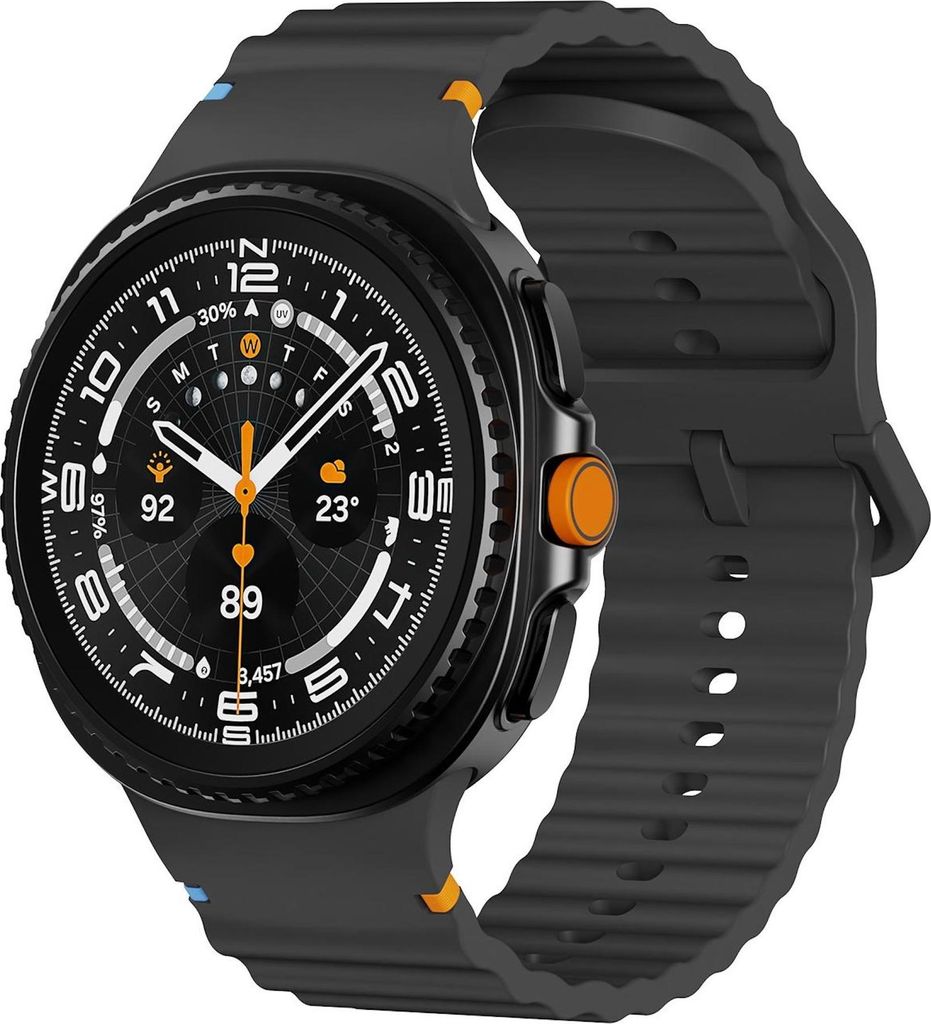 Silikon Armband für Samsung Galaxy Watch 8 / 8 Classic Wellenstruktur Schwarz