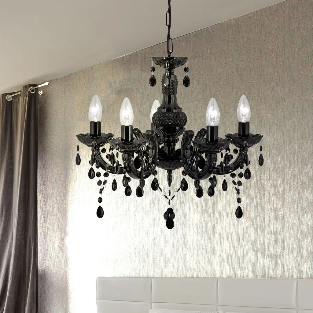 Plafoniera, nero, 93 cm, MARIE THERESE - 2