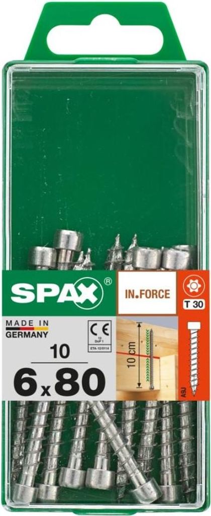 Spax Holzbauschrauben 6.0 x 80 mm TX 30 Zylinderkopf - 10 Stk.