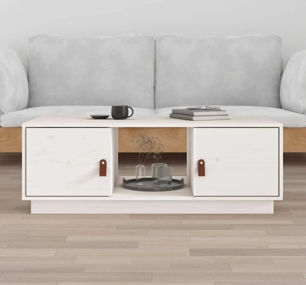 Coffee Table Maison Exclusive Bianco 100x50x35 Legno Massiccio Design