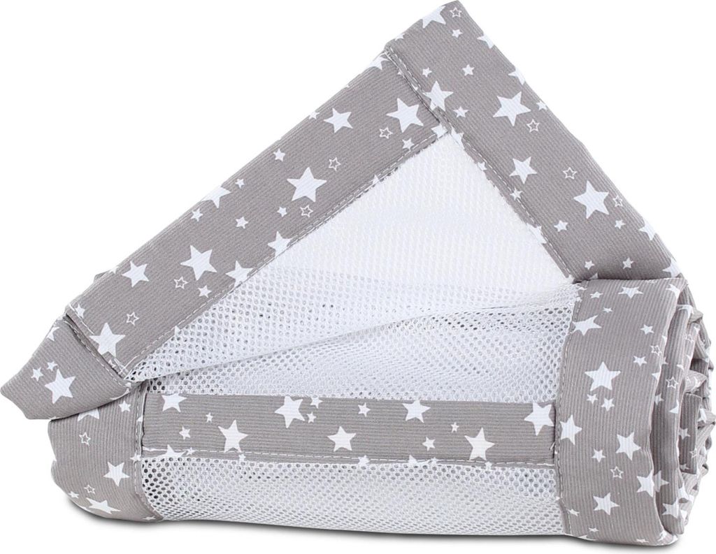 babybay Nestchen Mesh-Piqué passend für Modell Original, taupe Sterne weiß