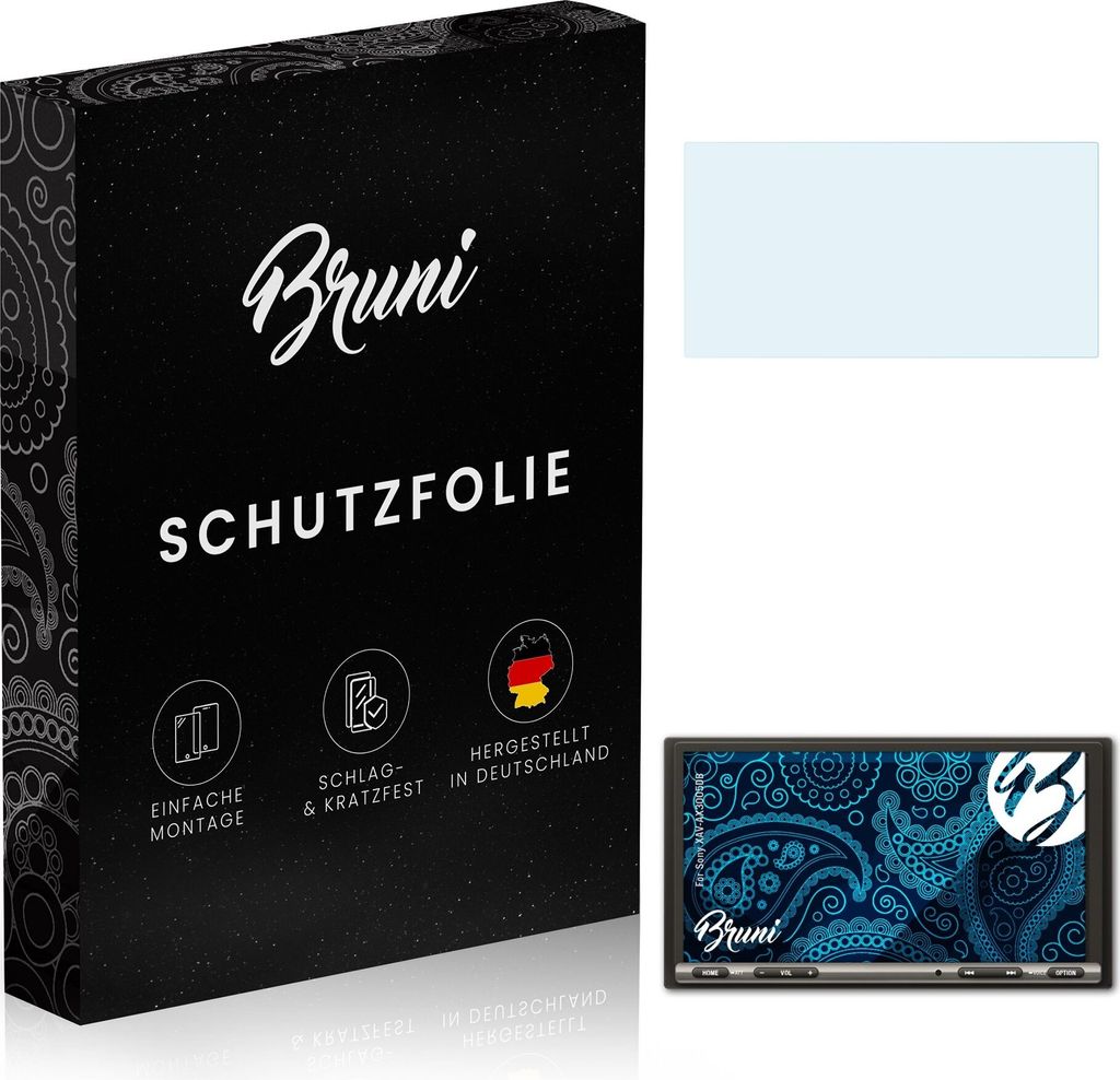 Bruni Basics-Clear 2x Schutzfolie kompatibel mit Sony XAV-AX3005DB Folie