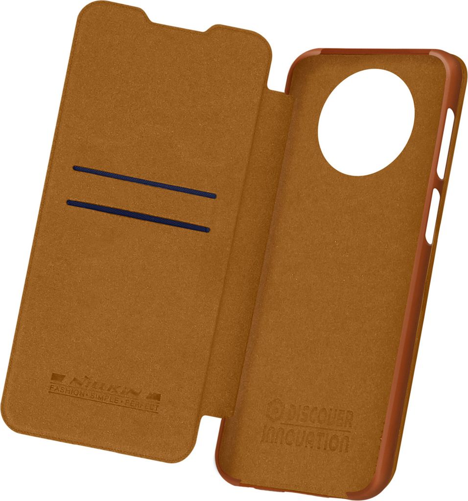 Nillkin Qin Leder Holster Case für Xiaomi Redmi Note 9T 5G braun