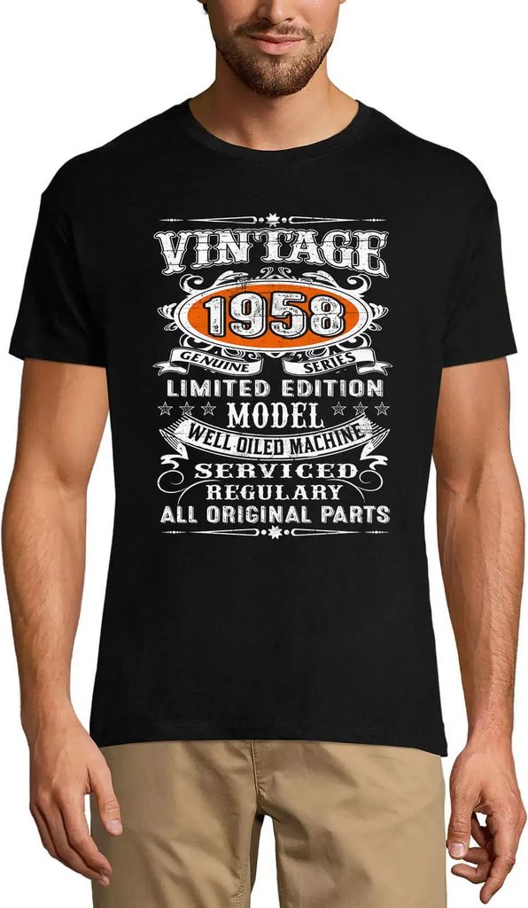 Herren Grafik T-Shirt Vintage 1958 limitierte Auflage gut geölte Maschine – Vintage 1958 Limited Edition Well Oiled Machine – Geschenk 66. Geb...