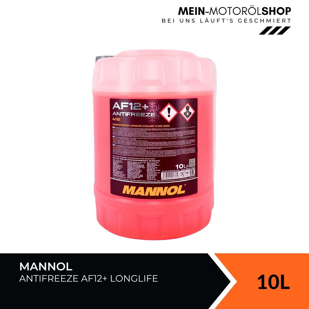 Mannol Antifreeze AF12+ Longlife Frostschutz Konzentrat 10 Liter (MN4112-10)