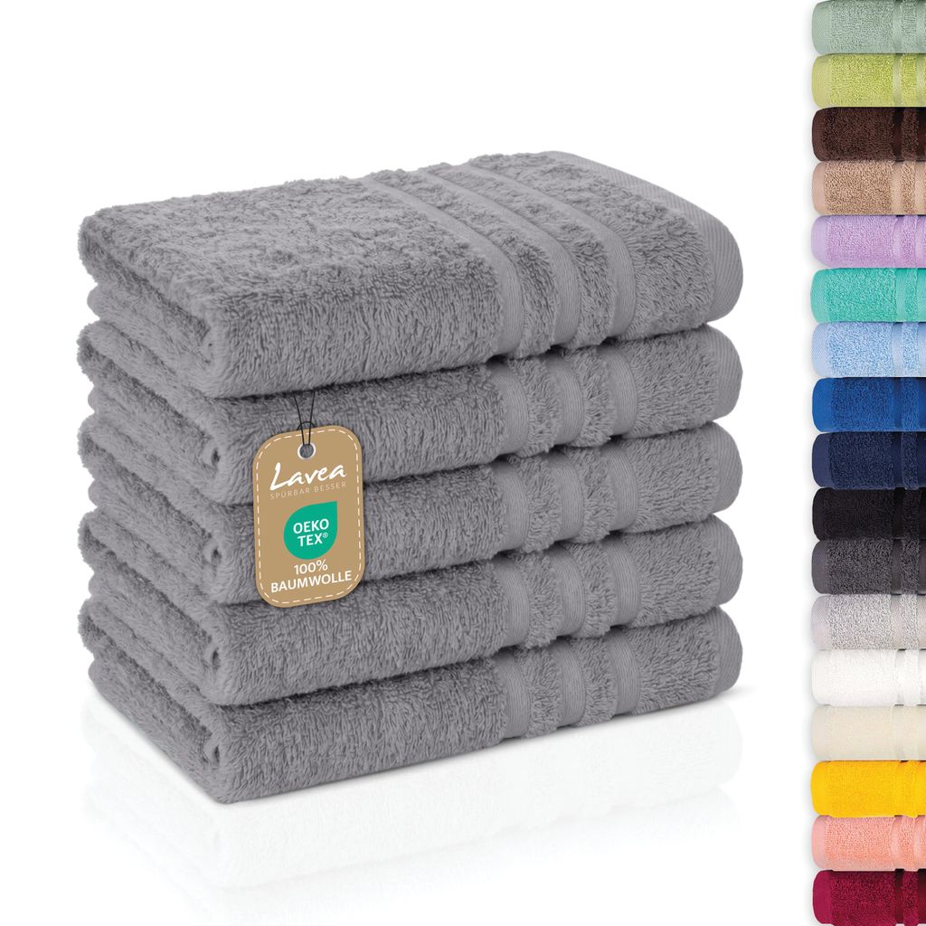 Lavea® 5er Set Gästehandtücher 30x50 cm, Weiche & Produktbild 