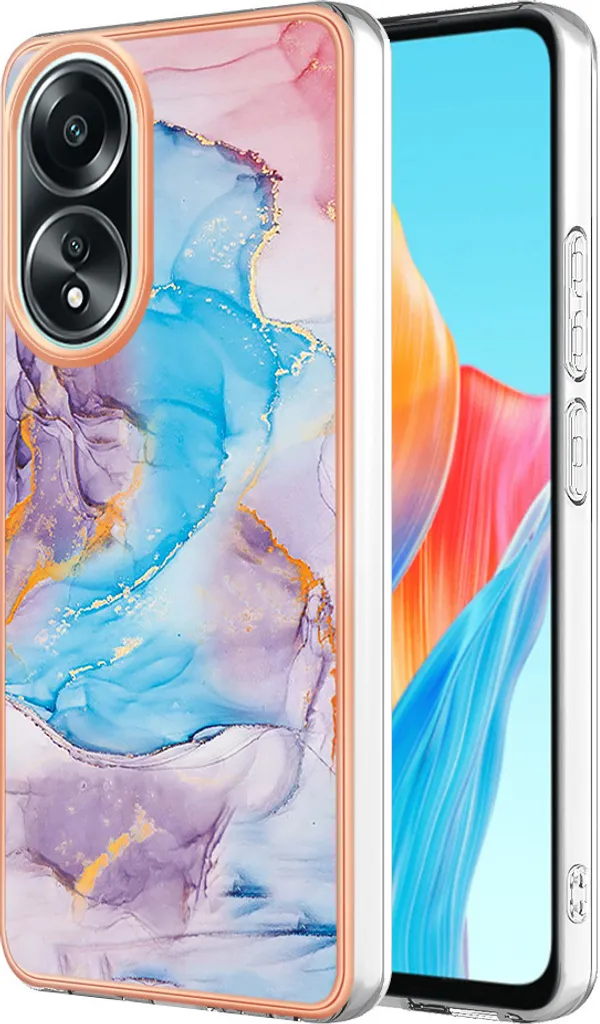Custodia Oppo A58 4G Blu Fantasia - Cover Silicone TPU Antiurto