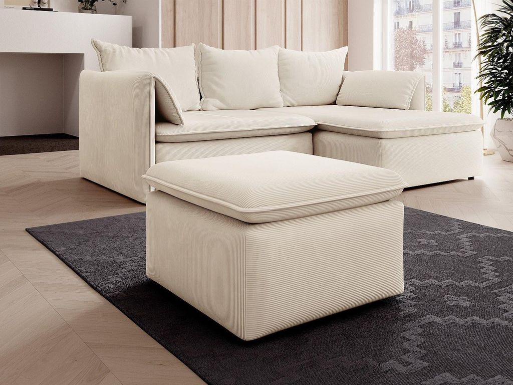 Hocker - Feincord - Beige - TEODORA